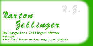 marton zellinger business card